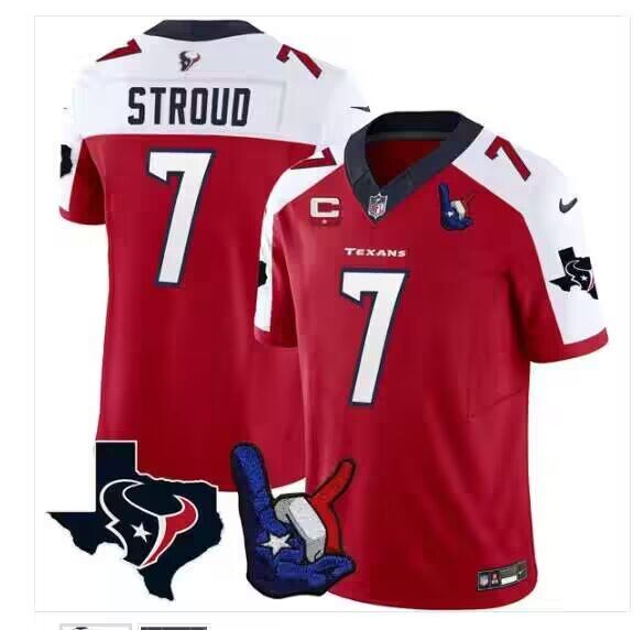 Men Houston Texans #7 Stroud Blue  2024 Nike Limited NFL Jersey->customized mlb jersey->Custom Jersey